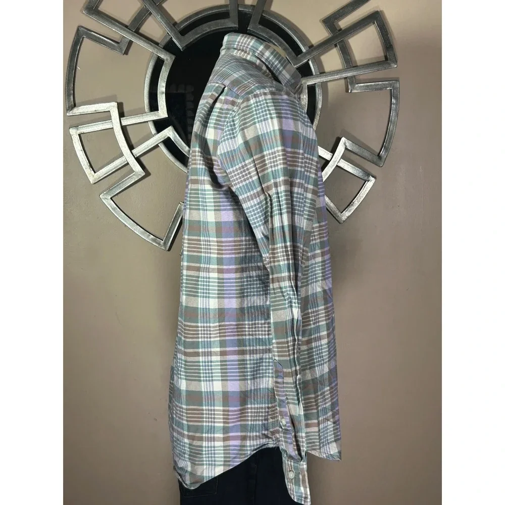Polo Ralph Lauren Mens Large Classic Fit Plaid Cotton Button Down Shirt Purple